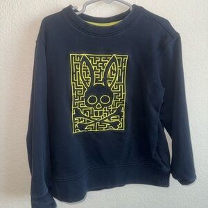 Psycho Bunny Navy and Neon Yellow Kids Sweatshirt